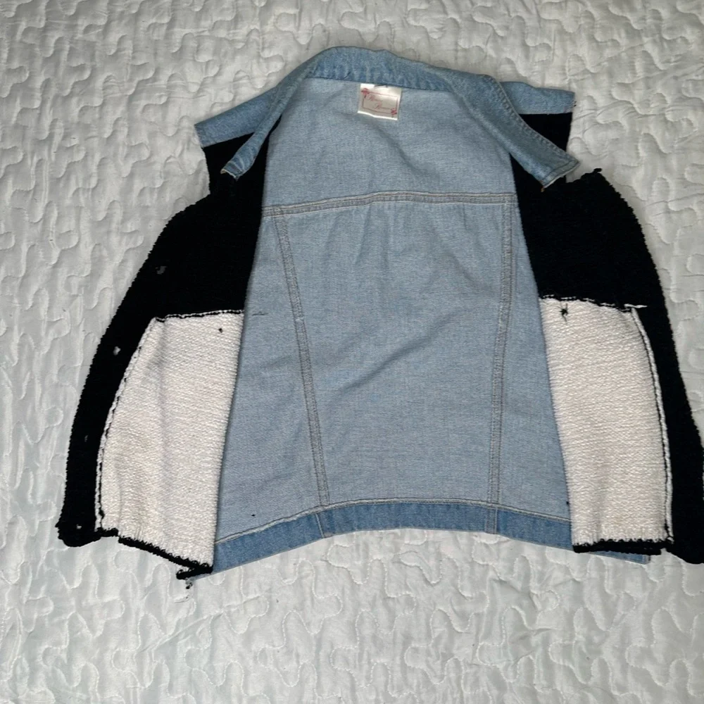Vintage 90s Romeo Romeo Bouclé & Denim Vest – Western Y2K Aesthetic Size M - Picture 12 of 14